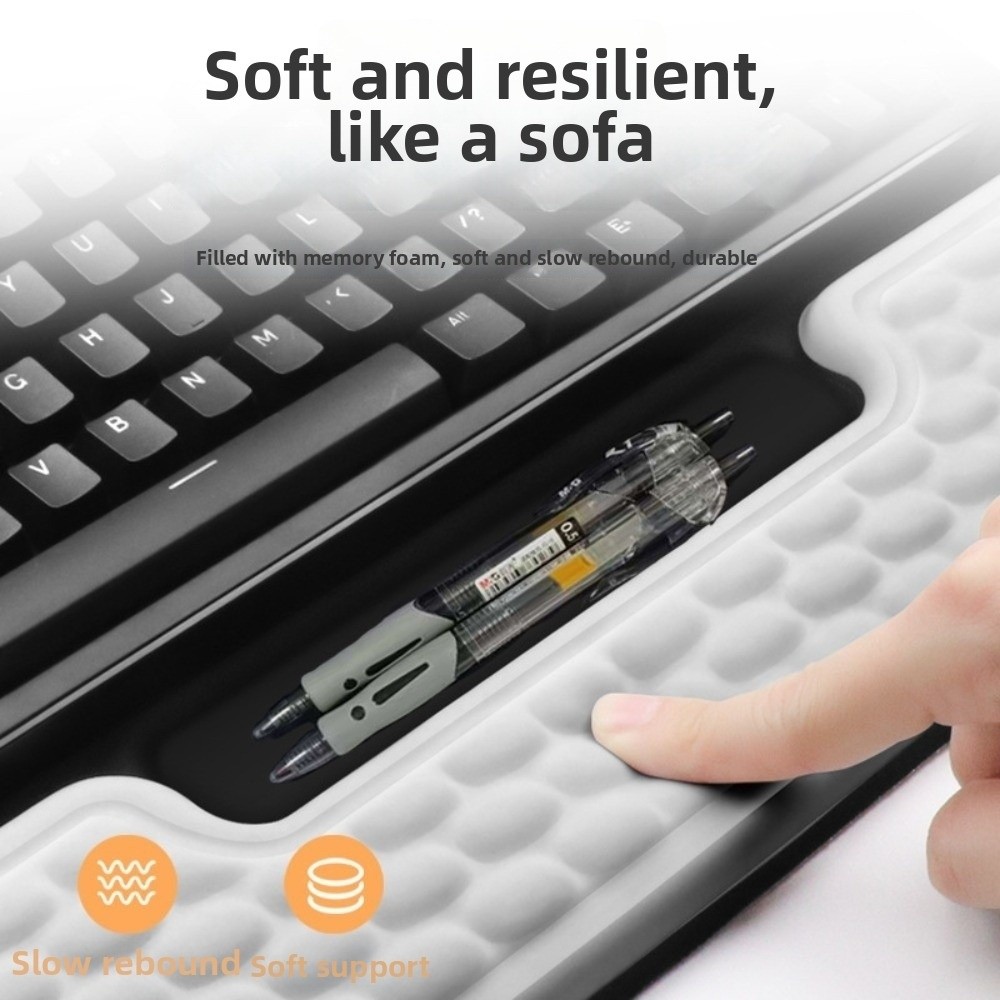 Keyboard Wrist Pad Leather - Computerintegrierter Tastaturständer, weiches, geneigtes Handgelenkstützpolster, rutschfester,