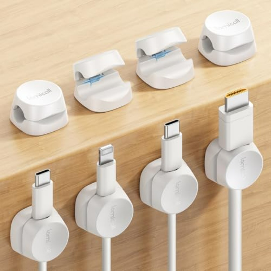 Desk Cable Clip - 8er-Pack Kabelorganisierer, [1s Lock] Federkabelmanagement-Clips –