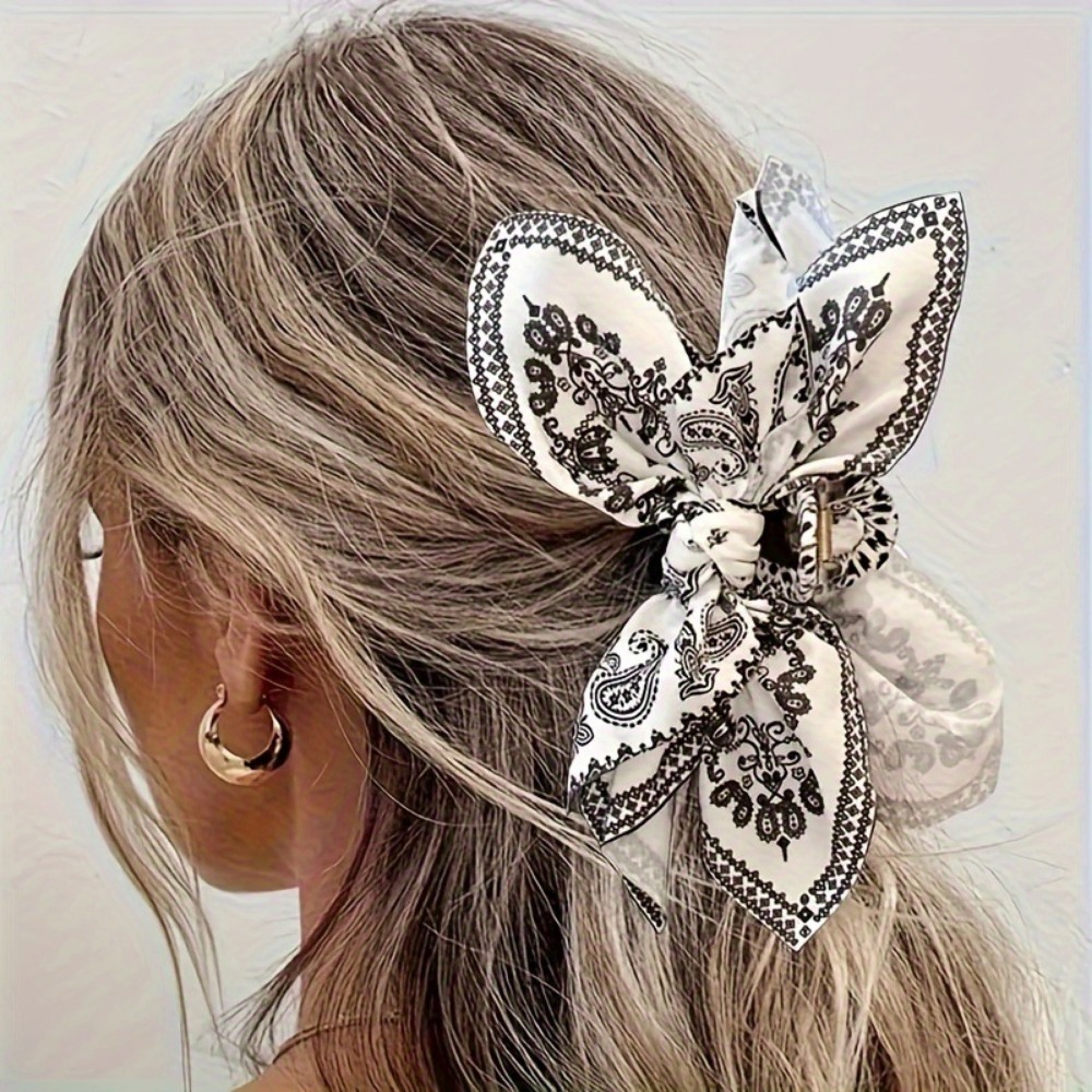 Hi Tech Accessories - Modische Cashew-Blumen-Haarspange Braun Elegante Hochwertige Haarklammer
