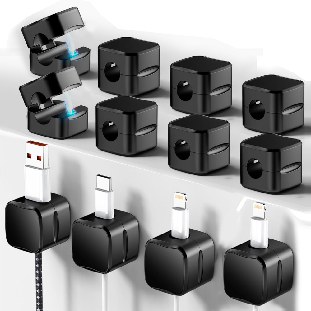 Desk Cable Clip - Magnetische Kabelclips zur Kabelorganisation: 12-teiliger Organizer