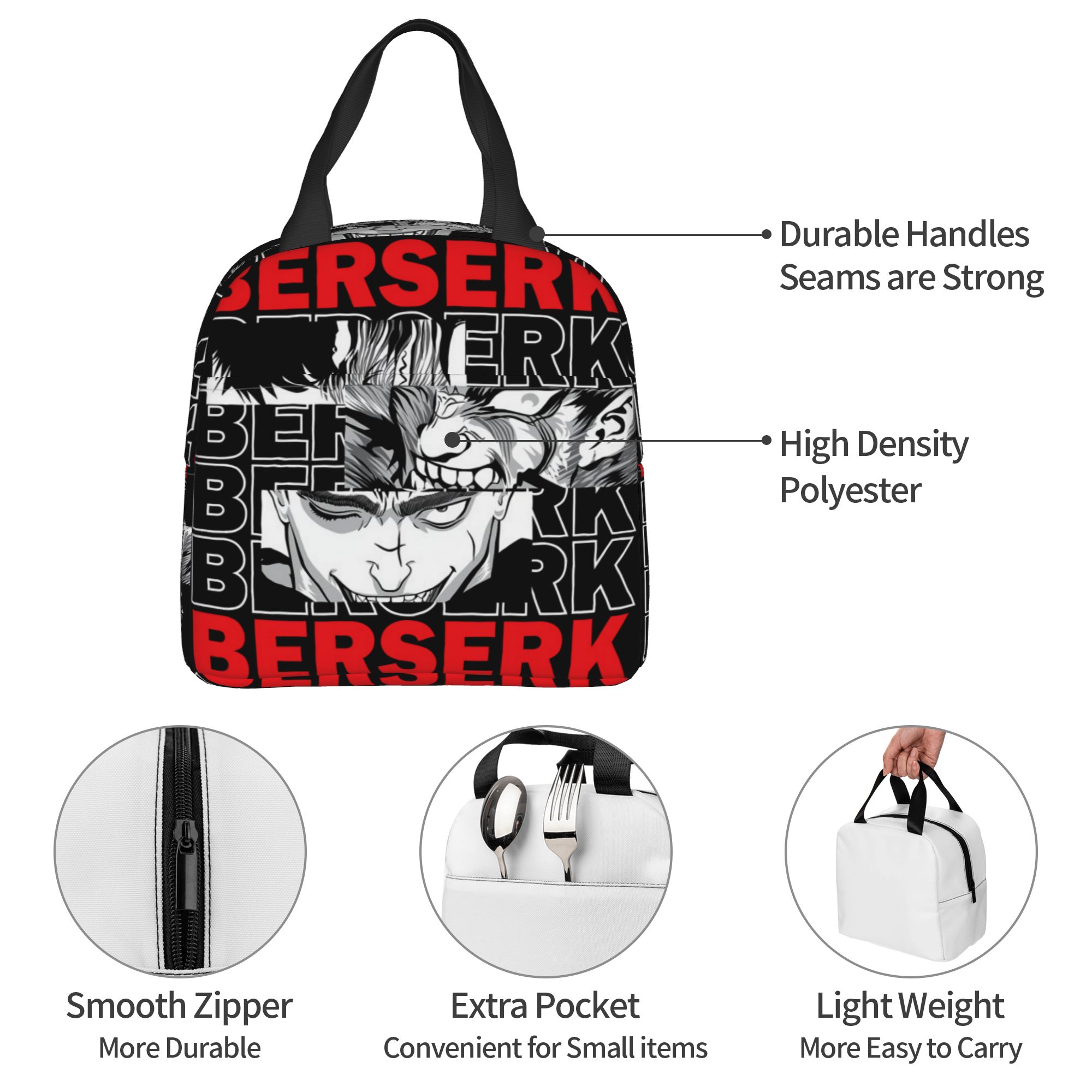 Tech Accessories Organizer - B-Berserks Thermoisolierte Lunchtasche mit Markenaufdruck „Warrior