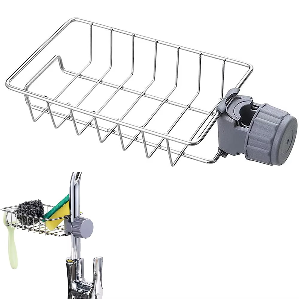 Tech Accessories Organizer - Küchenspüle Abtropfgestell Schwammhalter Flexibler Armaturenhalter Seifenablage