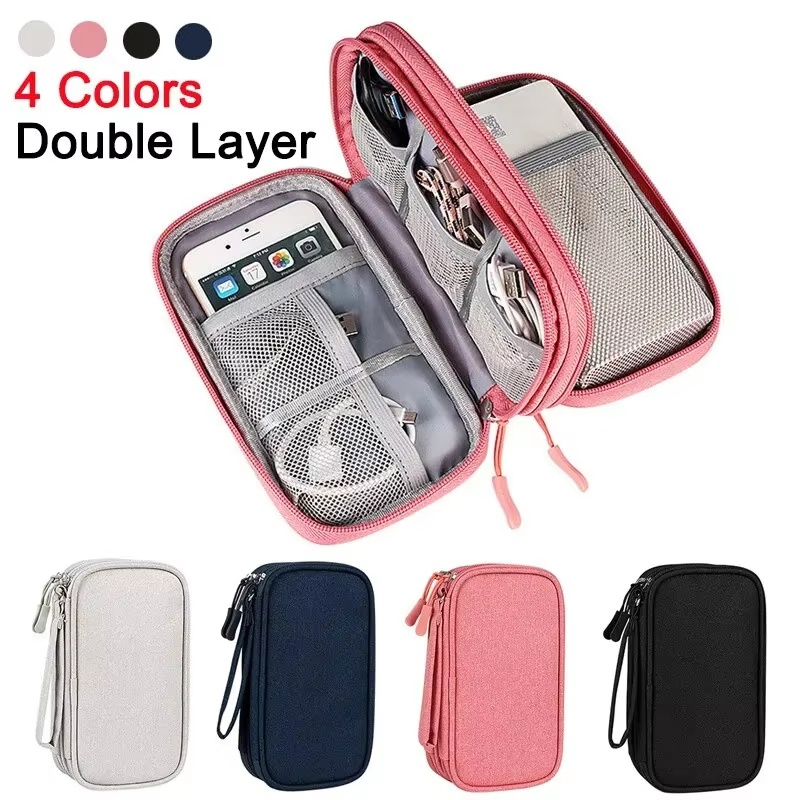 Tech Accessories Organizer - Wasserdichte Reisetasche, Elektronik-Organizer, tragbare doppellagige Aufbewahrungstasche