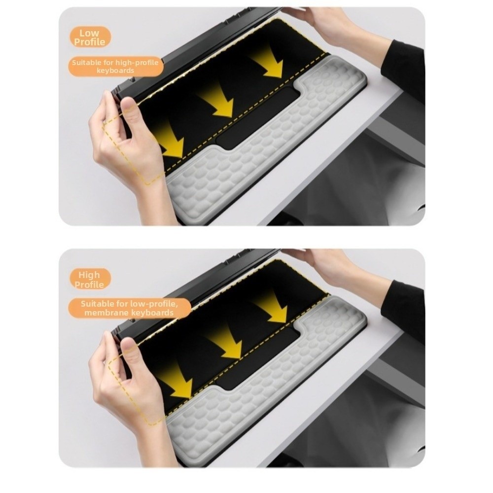 Keyboard Wrist Pad Leather - Computerintegrierter Tastaturständer, geneigtes, weiches Handgelenkstützpolster, rutschfester,