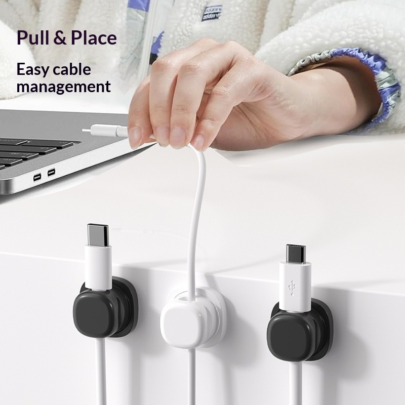 6-teiliger Mehrfarbiger Drehba – Desk Cable Clip Bewertung und Preis